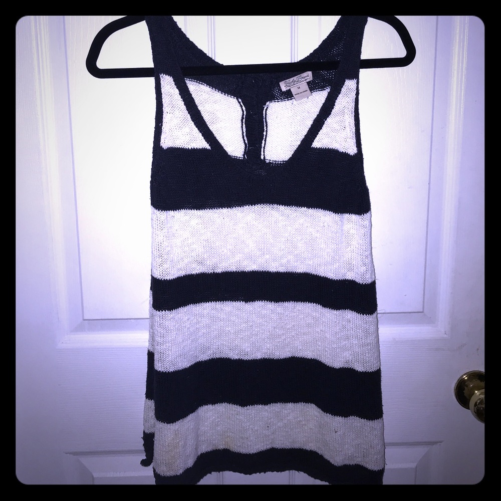 Lucky Brand knit tank. Navy and White. Medium.